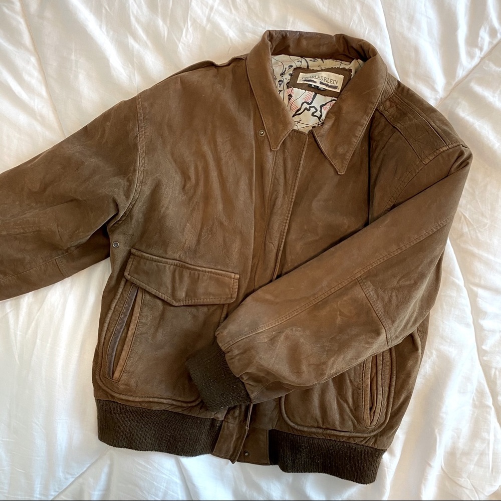 Vintage Suede Bomber Jacket